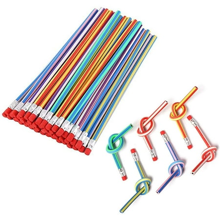Crayons flexibles colorés pour enfants Crayon souple flexible avec gomme,  paquet de 20