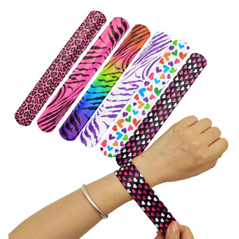 Wisremt - 25pcs/lot Slap Bracelets For Kids Snap Bracelets Bulk With