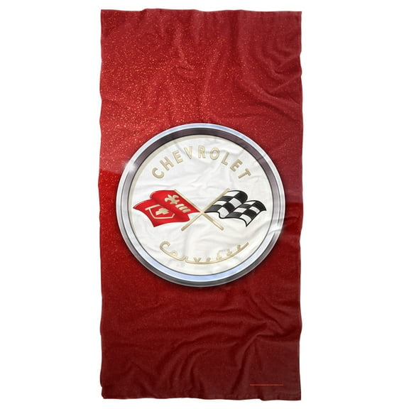 Chevrolet Beach Towel, 30"x60", Corvette Emblem Fleck Beach Towel
