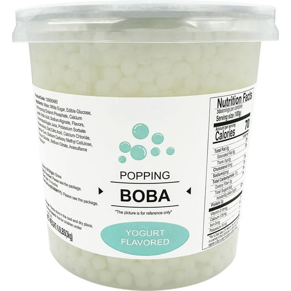 Soeos Yogurt Flavored Popping Boba, 6.6 lbs, Juicy, Chewy Fruit Balls for Boba Tea, Cocktails, Ice Cream, and Smoothies