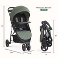 thumbnail image 4 of Evolur Breeze Lightweight Stroller Adjustable Backrest/Canopy, Storage Basket, Green, 4 of 11