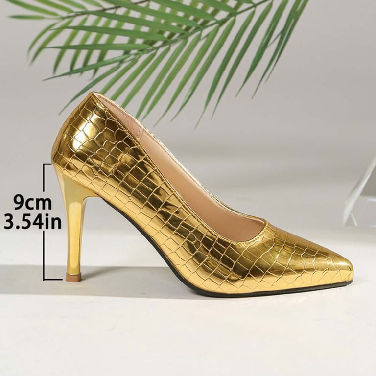 gold closed toe dress shoes Gold Leather Pumps, Gold Wedding Shoes, Metallic Heels With Ankle Strap, "olympia", Custom Made