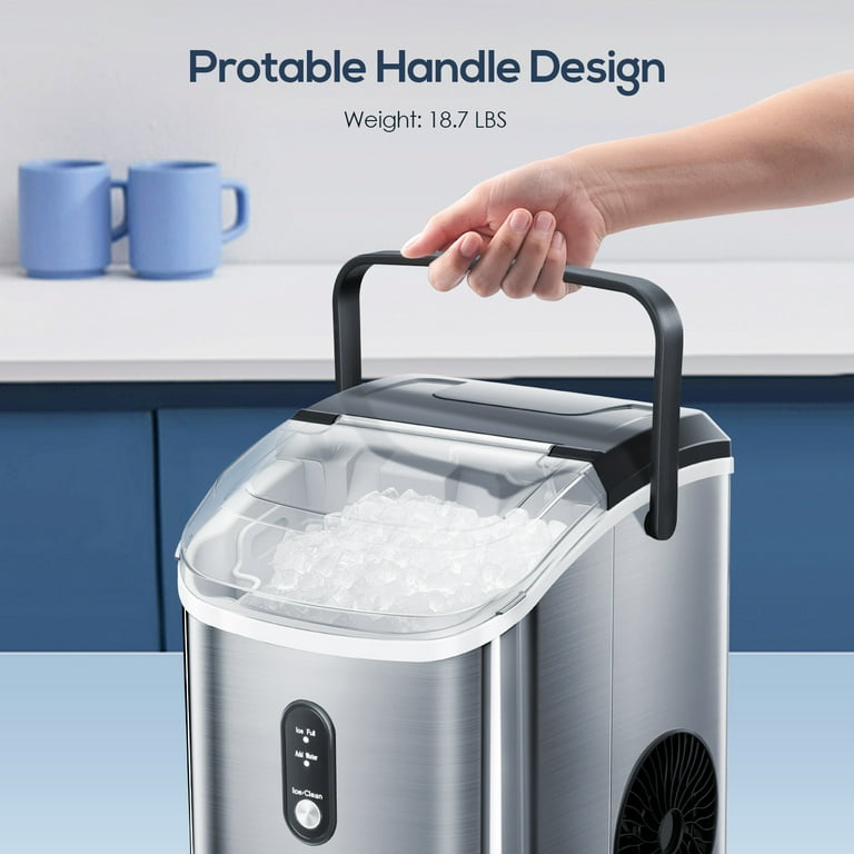 Portable Ice Machine Nugget Ice Maker Countertop, Self Cleaning