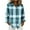 Blue, variant on Dressy Plaid Shirts for Women Casual Long Sleeve Lapel Button Down Blouse Oversized Fall Winter Shirt Jackets