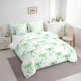thumbnail image 3 of Castle Fairy Preppy Child Cartoon Bowknot Bedding Comforter Set 7pcs,Polka Dots Queen Bedding Sets Super Cozy,Green White Bow Queen Sheet Sets,Microfiber Bedroom Decor,Reversible, 3 of 8