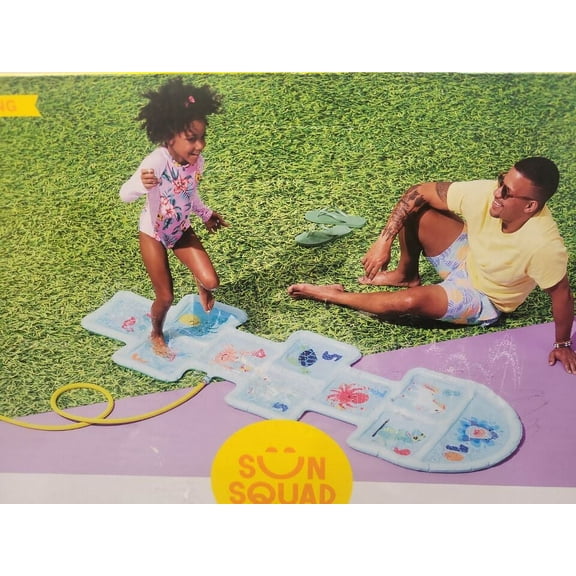Sun Squad Hopscotch Water Splash Pad Sprinkler Summer Toy for Ages 3 & Up, 7 Feet