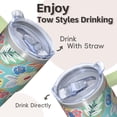 thumbnail image 4 of Travel Mug 20oz Bohemian Pattern with Lid & Straw - Stainless Steel Insulated Tumbler, Double Wall Vacuum Thermal Coffee Cup, Leakproof, 4 of 5