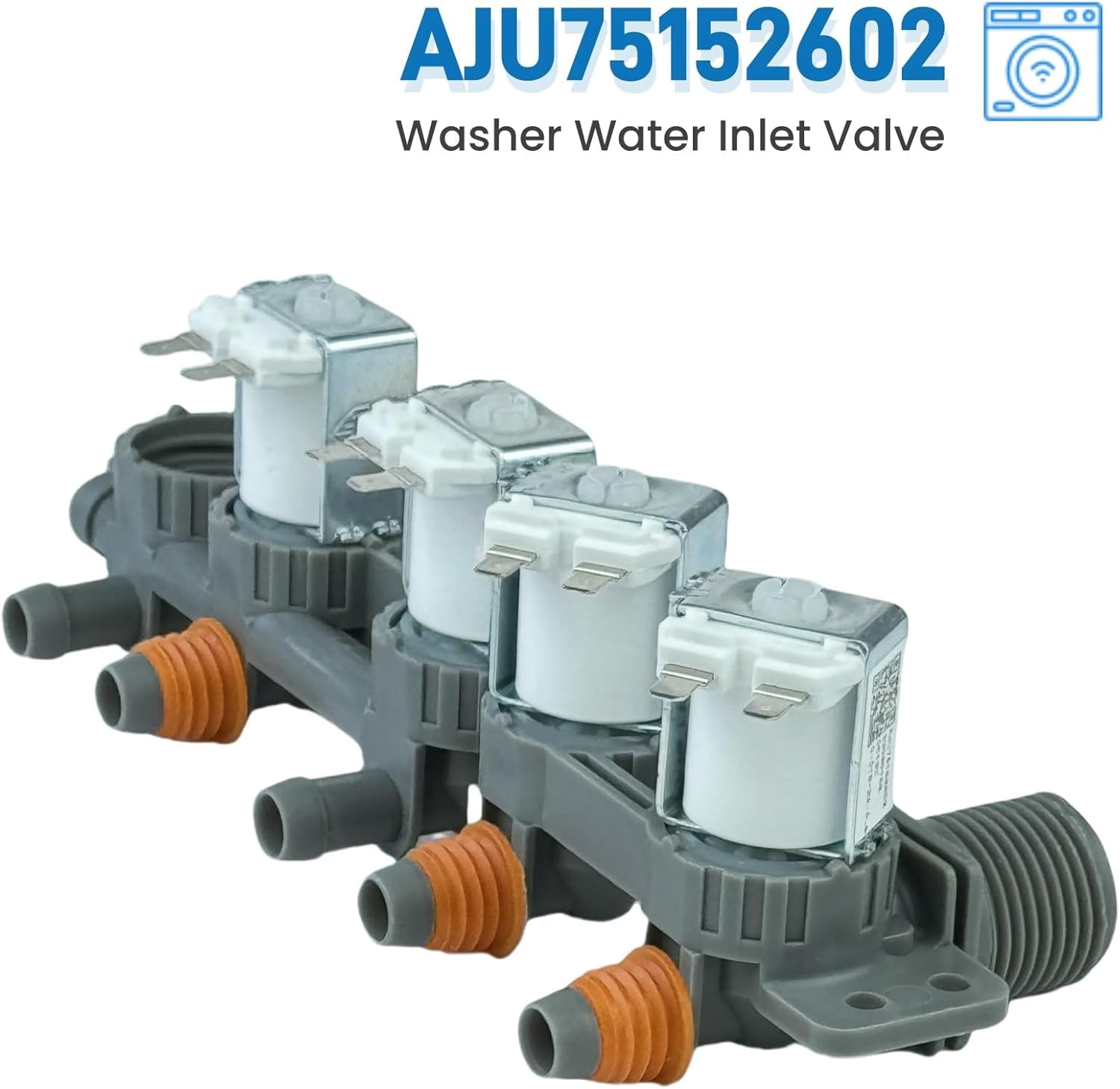 RVKXHD Washer Inlet Valve Assembly AJU75152602 Fit for LG Washer WT7305CV WT7305CW WT7150CW WT7300CW WT7900HBA WT7060CV WT7800C Replaces 5221EA1008S, 4873914, AP6335382, PS12580369 etc. DC12V