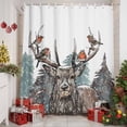thumbnail image 2 of Christmas Vintage Shower Curtains for Bathroom, Deer Birds Pine Tree Snowscape Waterproof Fabric Shower Curtain for Bathroom Bathtub Decoration, Machine Washable, 54x"78", 2 of 9