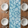 thumbnail image 6 of Ocean Conch Table Runner - 60 Inch Long, Kitchen Dining Table Runner Dresser Scarves, Coastal Teal Blue Shell Summer Beach Farmhouse Decor for Coffee Tables Wedding Party Banquet, 6 of 8