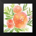 thumbnail image 2 of Bluebird Barn 20x20 Black Modern Framed Museum Art Print Titled - Peachy Floral I, 2 of 5