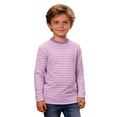 thumbnail image 3 of Kids Striped Shirts Long Sleeve O-Neck Tops Cotton T-Shirts Boys Girls Crew Neck Holiday Tshirts 3-14 Years, 3 of 6
