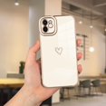 thumbnail image 2 of Compatible with iPhone 11 Case Love Heart Plating Electroplate Luxury Elegant Case Camera Protector Soft TPU Shockproof Protective Corner Back Cover iPhone 11 Case -White, 2 of 6