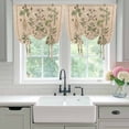 thumbnail image 4 of Vintage Botanical Balloon Curtains for Bedroom/Front Door/Bathroom, Country Herbs Leaves Plants Flowers Brown Tie Up Curtains 63 Inch Length Kitchen Curtains Shades for Windows 46"x63", 4 of 8