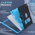 thumbnail image 7 of Dteck Case for iPad Air 13 inch 2025/2024,Shockproof Silicone + PC 3-Layer Protection Kickstand Case Heavy Duty Cover for iPad Air 13-in. M3/M2,Black+Blue, 7 of 7