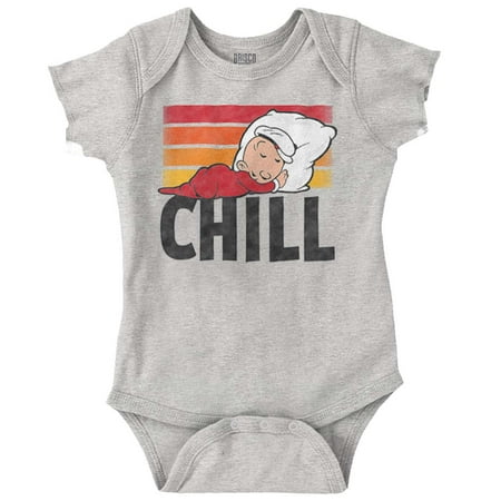

Popeye The Sailor Man Sleeping Chill Romper Boys or Girls Infant Baby Brisco Brands 6M