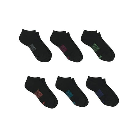 

Hanes Women s Performance Lightweight No Show Socks 6-Pack Black w/Color Mesh 5-9