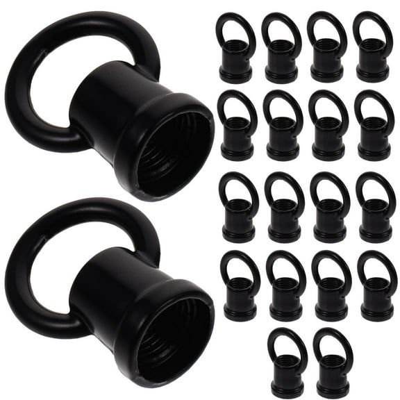 BESTOYARD 20Pcs Ceiling Hook for Hanging Lamp Black Zinc Alloy Loop for Light Fixture Stable and Corrosion Resistant