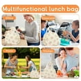 thumbnail image 6 of Lunch Bag for Women Insulated Lunch Box Cute Quilted Lunch Tote Bags Reusable Large Capacity Cooler Bag for Travel Work Picnic, 6 of 7