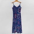 thumbnail image 5 of Red White & Blue Fireworks Sleeveless Dress Loose Women's Dress Dresses Luxury Evening Dresses, 5 of 9