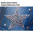 thumbnail image 2 of Rhinestone Denim Baseball Cap for Women Fashion Sun Hat Metal Buckle Adjustable Bling Diamond Traveling Hat, 2 of 5
