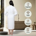 thumbnail image 3 of GOLD TEXTILES Premium Terry Cloth Robes for Women Lightweight Long Bathrobe, Adjustable Towel Robe Belt with Collar Long White Pack of 6, 3 of 6