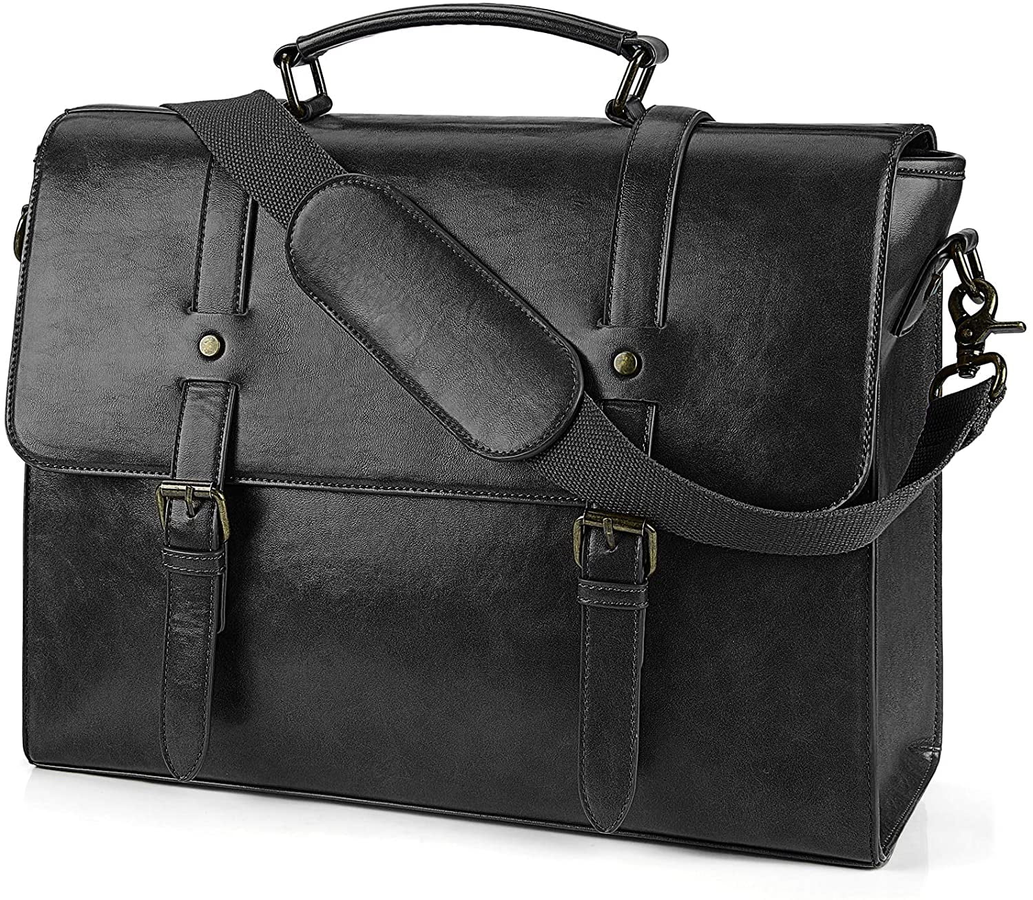 Lubardy Messenger Bag Mens Briefcase Laptop Bag 15.6 inch Shoulder Satchel Bag Waterproof Notebook Bags Vintage Leather for Work Business Trip School