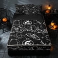 thumbnail image 2 of Homewish Halloween Mystic Moth Zipper Full Size Comforter Sets with Fitted Sheet and 2 Pillowcases, Hippie Crystal Eye Zipper Bedding Set, Black Gray White, Black Reversible, 2 of 6
