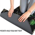 thumbnail image 3 of Black Geometric Sunflower Pattern Hot Yoga Mat Towel Non Slip for Hot Yoga - Quick-Drying Yoga Mat Cover with 4 Corner Pockets with Travel Bag - Hot Yoga Towel Non Slip 74"x26", 3 of 6