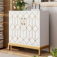 thumbnail image 5 of 2024 New Rattan Storage Cabinet with Doors, Accent Bathroom Floor Cabinet,Modern Buffet Storage Cabinet with Doors and Shelves for Kitchen, Office, Dining Room, Living Room, 5 of 8