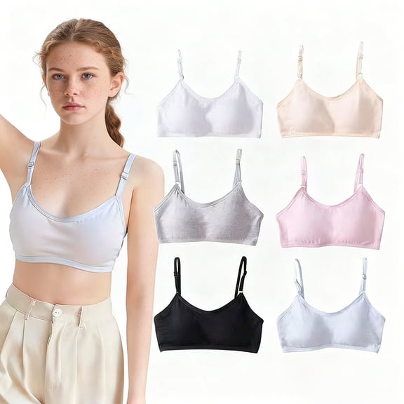 Girls Bra Fit for 10-16 Years for Teens & Big Girls Elastic Shoulder Straps Sports Bralette Bra with Adjustable Straps