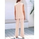 thumbnail image 5 of Conjuntos de 2 Piezas para Mujer: Chaleco Sin Mangas y Pantalón , Conjunto de Blazer Informal de Negocios. Caqui M, 5 of 6