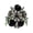 Jet Black/Silver-Tone, variant on Women's Star Floral Petal Fashion Stretch Ring, Jet Black/Silver-Tone