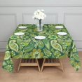 thumbnail image 3 of Green Pioneer Flower and Paisley Pattern Square Tablecloth,Waterproof Square Table Cover,Wipeable Spillproof Washable Table Cover for Home Kitchen Party Decor 42"X42"(107x107cm), 3 of 6