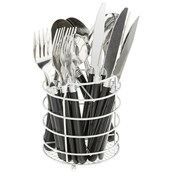 Gibson 53441.16 Sensations Stainless Steel 16-Piece Flatware Set Black