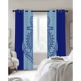 thumbnail image 3 of Navy Blue Anchor Blackout Curtains, Light Blocking Print Window Curtains, Nautical Mandalas Boho Modern Abstract Thermal Insulated Window Drapes for Living Room 2 Panels, 104"W x 72"L, 3 of 9