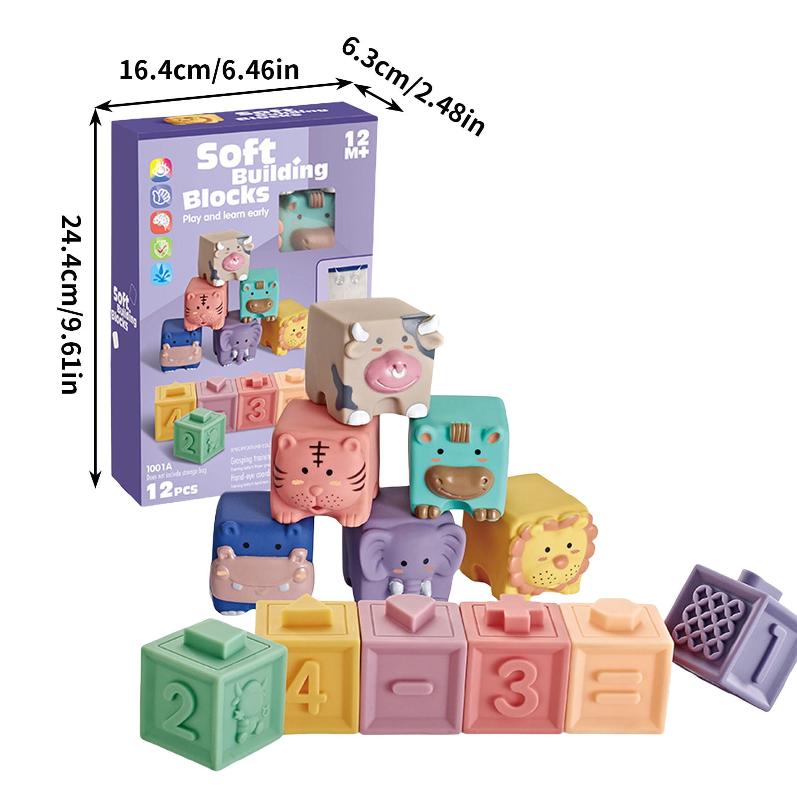 Soft Gel Building Blocks, Baby Educational Toy, Teething Safe Silicone Blocks, Early Childhood Learning, Boilable Hygienic Toy, Cartoon Blocks, Hands-On Development Toy