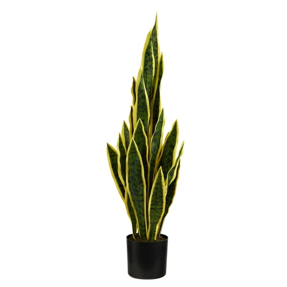 Nearly Natural Plastic 30" Green Sansevieria Artificial Plant