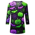 thumbnail image 5 of Halloween 3/4 Sleeve V Neck Shirt for Women Funny Halloween Graphic Tee Fall Winter Loose Fit Tops, 5 of 6