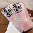 thumbnail image 3 of Compatible with iPhone Case,Glitter Camera Lens Protection Laser Gradient Flower Floral Clear [Compatible with Wireless Charging] Soft Shockproof Cover Phone Case (Pink,iPhone 14 Plus), 3 of 6
