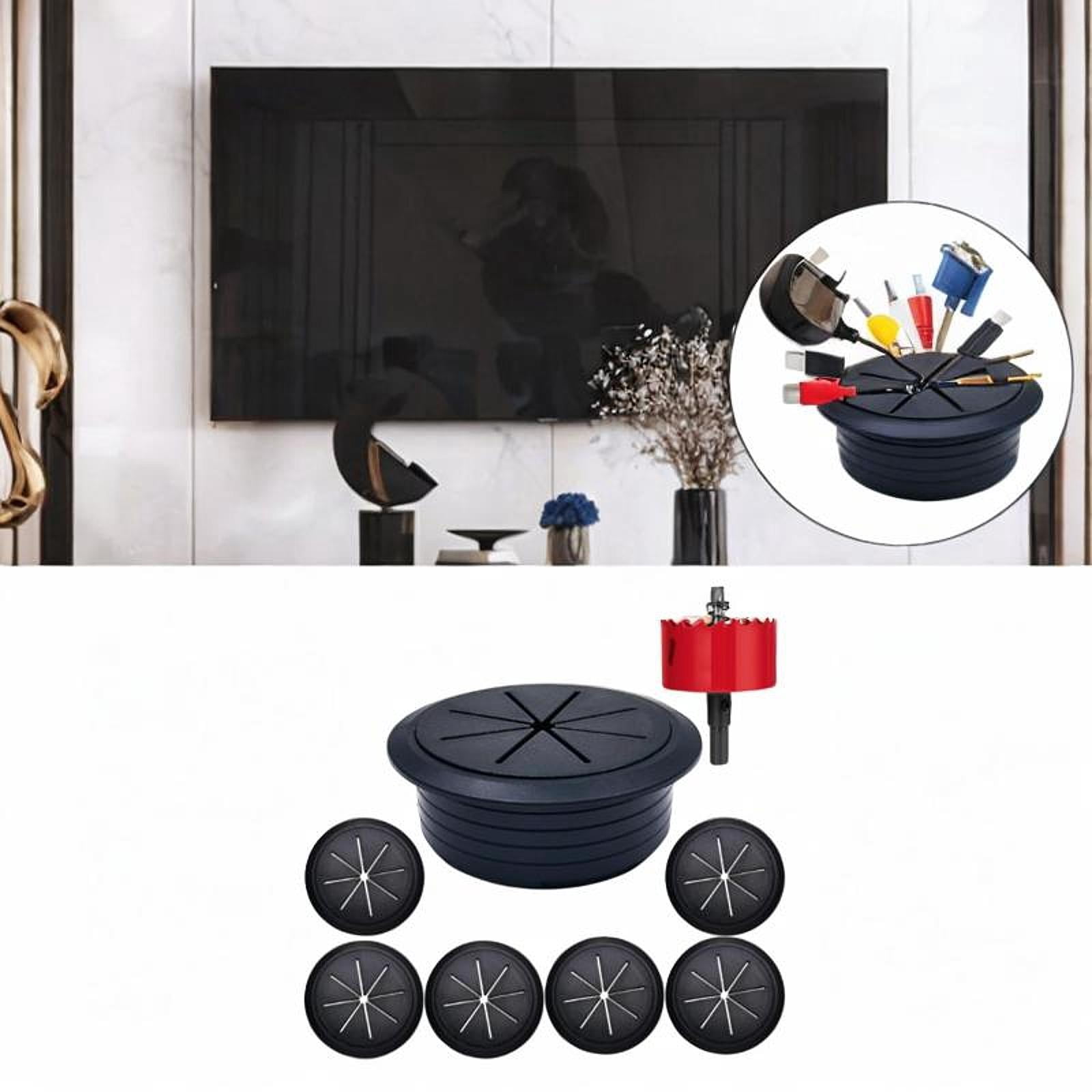 Wzmzjy Cable Management Kit TV Cable Concealer Easy Install for Wall Mounted TVs Wiring Black