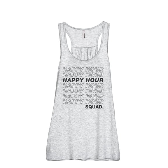Happy Hour Squad Women's Fashion Sleeveless Flowy Racerback Workout Yoga Tank Top Sport Grey X-Large