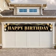thumbnail image 6 of Large Happy Birthday Decoration Banner, Black and Gold Happy Birthday Banner Sign, Happy Birthday Party Decorations Supplies(9.8x1.6ft), 6 of 10