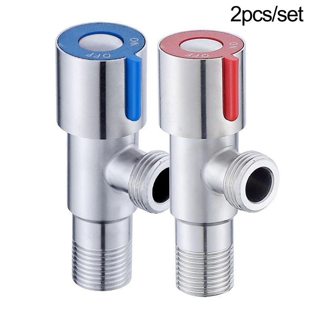 2PCS Triangle Angle Valve 1//2/" Kitchen Bathroom Toilet Water Stop Valve
