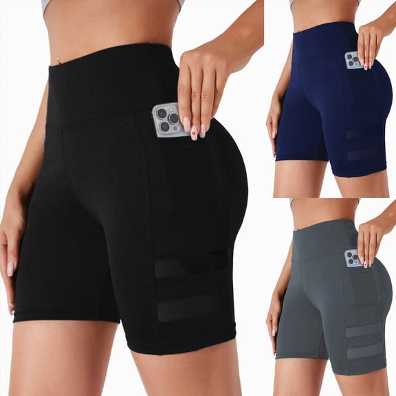 COMVALUE Women's 5''/7''/9'' Swim Shorts UPF 50 High Waisted Board Shorts with Pockets Liner Quick Dry Swimsuit Bottoms (Navy, L)