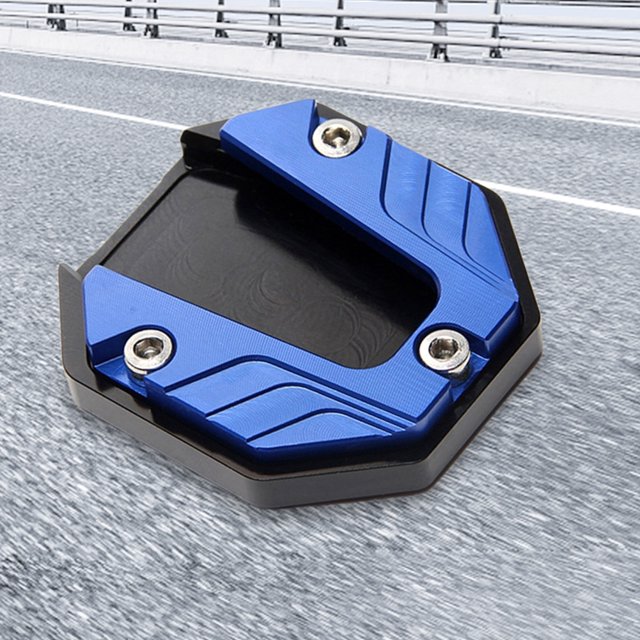 Extensor De Pata De Cabra Para Motocicleta Almohadilla de soporte de base ampliada universal para moto scooter bicicleta (azul)