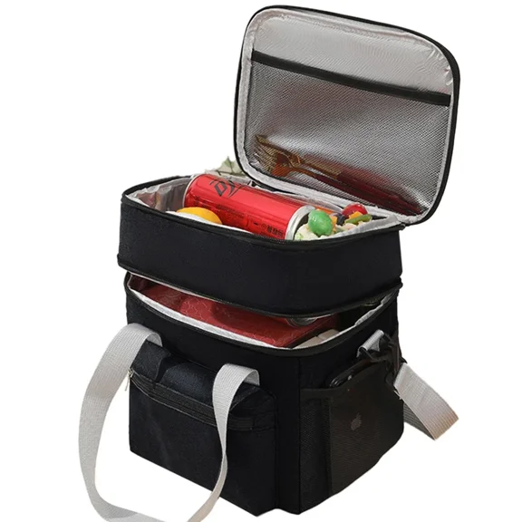 Three Deck Lunch Bag 3-Layer Compartment For Women Men Work Office Insulated Box