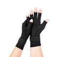 thumbnail image 3 of 1 par de guantes de compresión de cobre para artritis para mujeres y hombres, guantes de compresión sin dedos para túnel carpiano, dolor de manos, conducción, 3 of 5