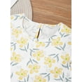 thumbnail image 5 of YEAHDOR Little & Big Girls Floral Printed Dress Cap Sleeve Flared Sundress for Holiday Beach Birthday Party Yellow Flower 7-8, 5 of 7