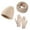 Beige, variant on Winter Hats for Women Winter Hat Women&Men Autumn Winter Warm Wool Hat Scarf Gloves Slouchy Three Pieces Winter Snow Knit Cap Screen Mittens Scarves Sets Features: